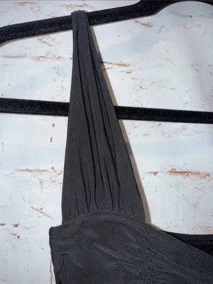 Womens NWT Black Ruched One-Piece swimsuit adjustable straps Small underwire bra thumbnail 4