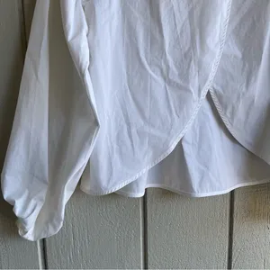 Cuyana Organic Cotton Poplin Open Back‎ Blouse White Size S thumbnail 7