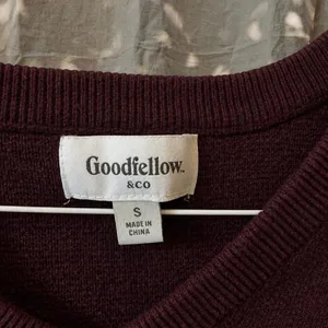 Goodfellow & Co. | Burgundy V-Neck Knit Sweater thumbnail 2