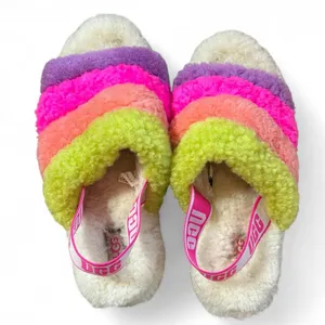 UGG Colorful Cozy Slippers – Women’s Size 10, Bright & Barely Worn thumbnail 3