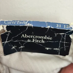 Abercrombie & Fitch Curve Love Ultra High Rise 90s Straight Jeans Beige 31‎ 12R thumbnail 8