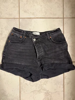 Abercrombie & Fitch Black Denim Jean Shorts thumbnail 2