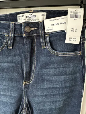 Hollister Short Curvy High-Rise Dark Wash Flare Jeans NWT Dark Wash Sz 00S / 23W thumbnail 5