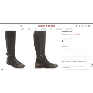 Lucky Brand Distressed Women's 10W Leather Ostrand Riding Boots Gray Mid Calf thumbnail 2