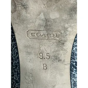 Womans Coach Adina Size 9.5 B Gray Cracked Leather Slip On Stiletto Pumps thumbnail 8