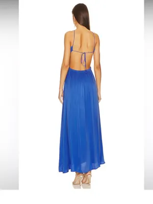 For Love and lemons Kyra Royal blue maxi dress sz XS thumbnail 2