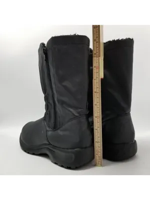 Angel Steps Womens Double Zip Boots Black Round Toe Side Faux Fur Lined Size 10M thumbnail 3