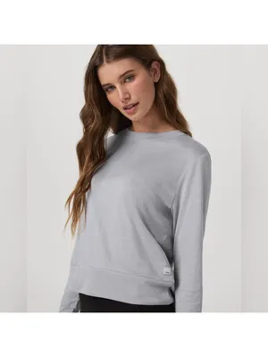 Vuori Daydream Crew in Light heather Gray Top loungewear activewear yoga Pilates thumbnail 2