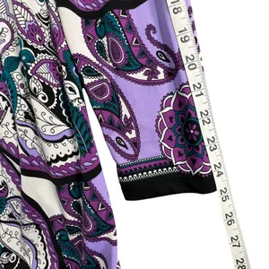 ECI Y2K Babydoll Tunic Dress L Purple Paisley Studded Top Fairy‎ Whimsygoth Boho thumbnail 13