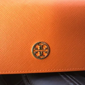 Tory Burch Eyeglass Sunglass Case Sunglasses Travel Snap Closure Triangle Orange thumbnail 4
