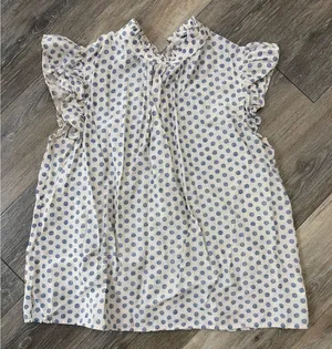 Voy Large Polka Dot Ruffle Blouse Cottagecore Prairie Dainty Feminine Top thumbnail 1