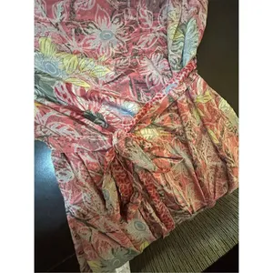 NWT Boho Lightweight Floral Belted Layered Dress Cover up India M/L One size thumbnail 3