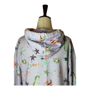 Hill House The Allie Zip Up Sweatshirt Women XS Purple Sea Creatures Hooded‎ thumbnail 5