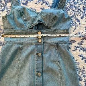 La Vie Rebecca Taylor Drapey Denim Cut-Out Dress in Forget Me Not thumbnail 10