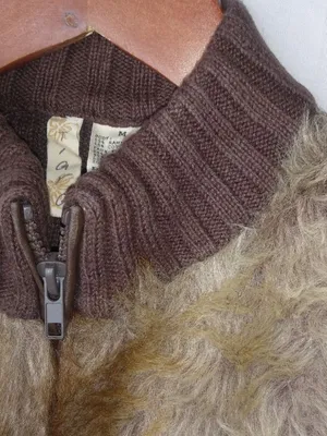 TIARA M Golden Creme Brown Fur Sweater Vest thumbnail 4