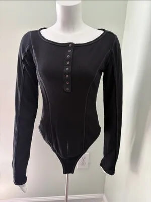 Free People Sloan Bodysuit black size small thumbnail 6