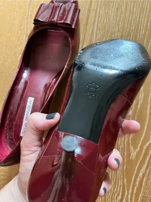 Via Spiga Burgundy Patent Bow-Accent Pointed Pump kitten heel used thumbnail 7