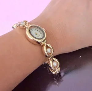 Brand New y2k Style Gold watch with pearl details thumbnail 1
