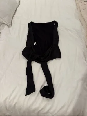 Zara Black Satin Crop Top thumbnail 3