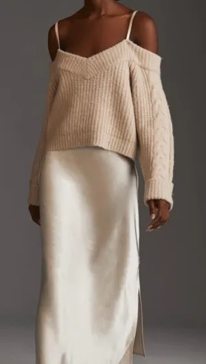 Anthropologie satin sweater dress thumbnail 1