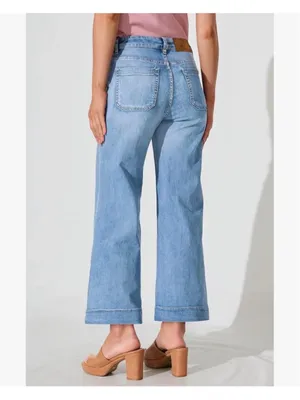 NEW High Waisted Cropped Wide Leg Jeans Stretchy Loose Denim Pants 4 thumbnail 9