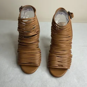 Vince Camuto Women Tan Strappy Cage Open Toe Heel Sandals Size 8 thumbnail 2
