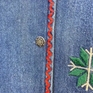 Susan Bristol Vintage Patchwork Embroidered Denim Boho Western Country Vest M thumbnail 5