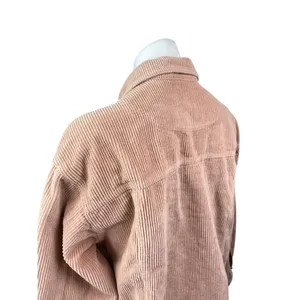POL Women's Pink Corduroy Long Sleeve Cropped Pocket Button Down Jacket Size M thumbnail 4