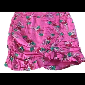 Zara Pink Floral Print Ruffle Mini Skirt Sz. XS Spring Summer Hottie thumbnail 3