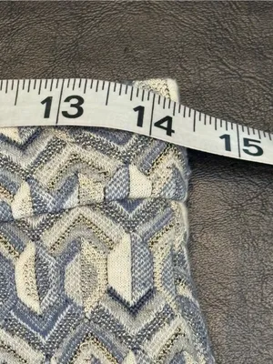 Maeve by Anthropologie Blue and Cream Geometric Knit Pencil Skirt Size Small thumbnail 9