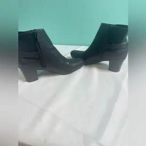 Black leather‎ buckle booties size 6 thumbnail 5