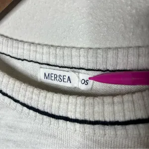 Mersea Heathered Cream Black Stripe Catalina Crewneck Sweater One Size thumbnail 7