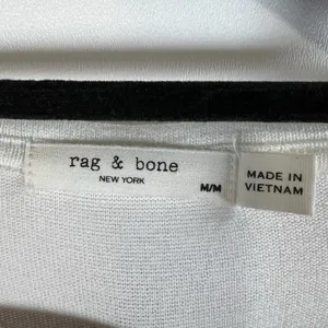 Rag‎ & Bone Open Back Long Sleeve White Top Size Medium Lightweight Designer thumbnail 4