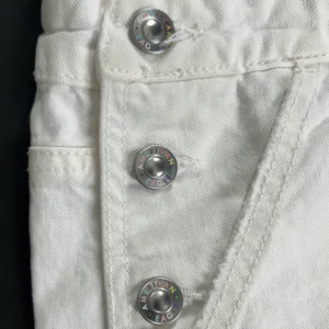 American Eagle White Denim Rainbow Strap Shortalls Overalls NWT thumbnail 6