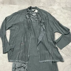 Kd‎ Spring Womens Lagenlook Dress With Cardigan Art to Wear Green Size Large L thumbnail 2