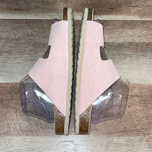Autenti Womens Leather Sock Double Buckle Strappy Sandals Light Pink Size 6‎ thumbnail 4