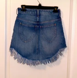 We The Free (Free People) Frayed Bailey Denim Mini Skirt thumbnail 2