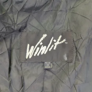 Winlit Women's Leather Jacket L Black Double Breasted‎ Vintage Made in Korea thumbnail 6