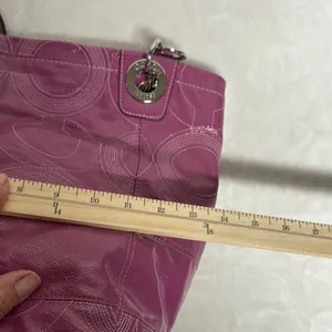 Coach Pink Tote Bag with Signature Design thumbnail 8