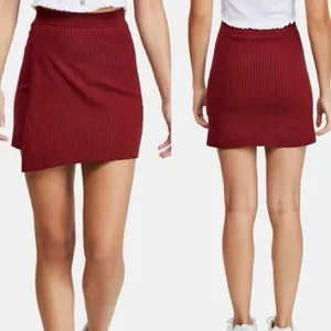 Free People Mod Wrap Skirt in Wine thumbnail 2