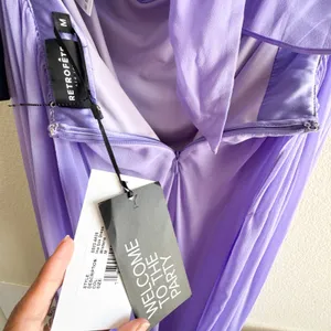 Retrofete Ina Silk Chiffon Maxi Dress Wisteria NWT Medium Wedding Guest Gala thumbnail 11