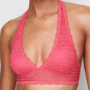 Victoria's Secret Women's Size Medium Lace Bralette Halter Cameilla Rose Pink thumbnail 1