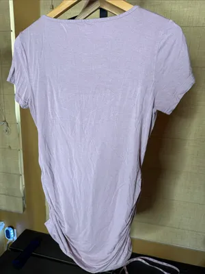 Maternity Lavender Ruched Side Scoop Neck Tunic Top Size Medium Soft Stretch Tee thumbnail 8
