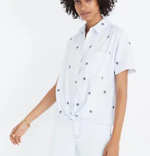 •Madewell embroidered peace sign shirt• thumbnail 9