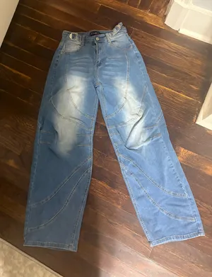 Light Blue Barrel Jeans Size XS thumbnail 1