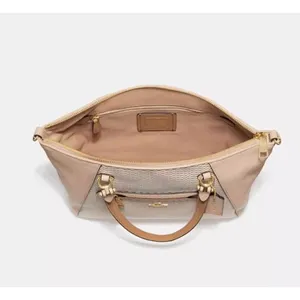 Coach Legacy Jacquard Canvas Edie 31 Medium Shoulder Bag 29848 Beechwood Gold thumbnail 4
