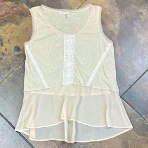 Entro Sleeveless Lace Semi-Sheer Tank Top Large thumbnail 4