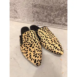 Jenni Kayne Womens Mules 38 Tan Cheetah Print Calf Hair Pointed Toe Flat Italy thumbnail 2
