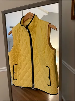 Women's Talbots Quilted Vest Petite SP Yellow Black thumbnail 2