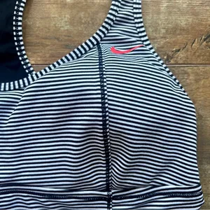 Nike Athletic Sleeveless Racerback Striped Workout Tank Top Size Large thumbnail 3